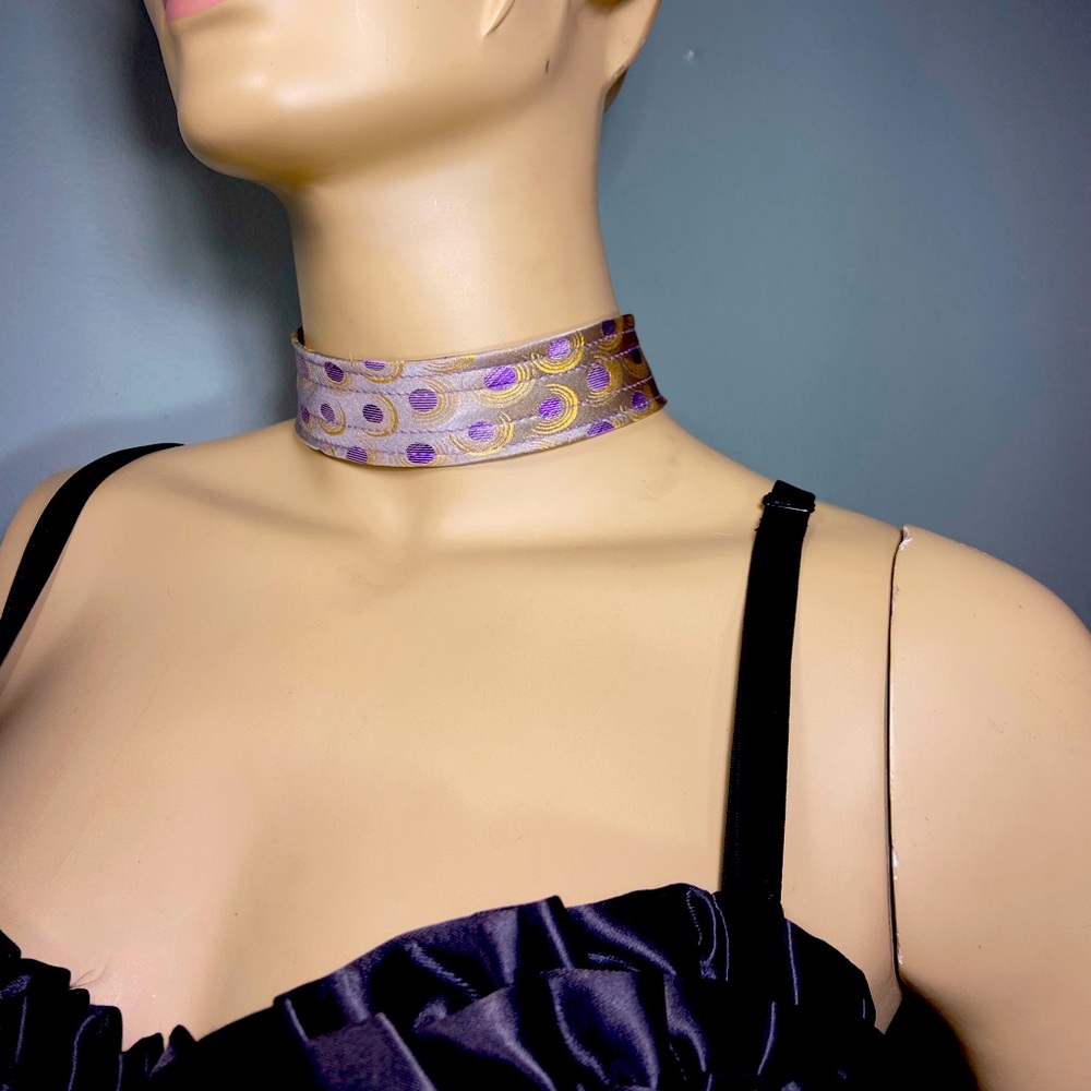 One of a kind, upcycled silk Mens tie, Sexy Choker